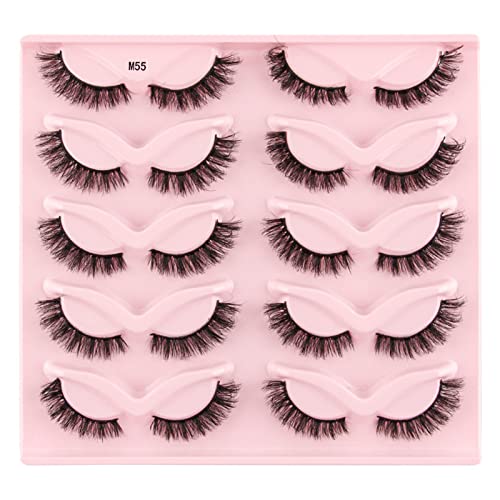 Eye Wispy Falsche Wimpern Flauschiges Künstliche Wimpern Akzentecke 3/4-Augen Wimpern Cluster Halbe Wimpern Halbe Wimpern Natürliches Aussehen Set Halbe Wimpern Mit Eyeliner von WATERBELINE