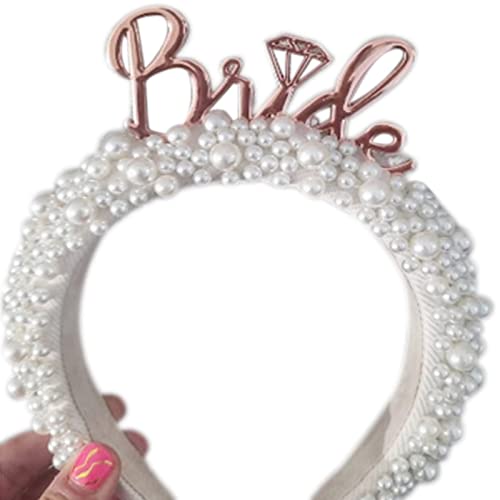 Perlen Damen Haarreifen Stirnband Festzug Abschlussball Stirnband Brautschleier Tüll Vollperlen Haarband Braut Kopfschmuck Braut Kopfschmuck Für Hochzeit Perlen von WATERBELINE