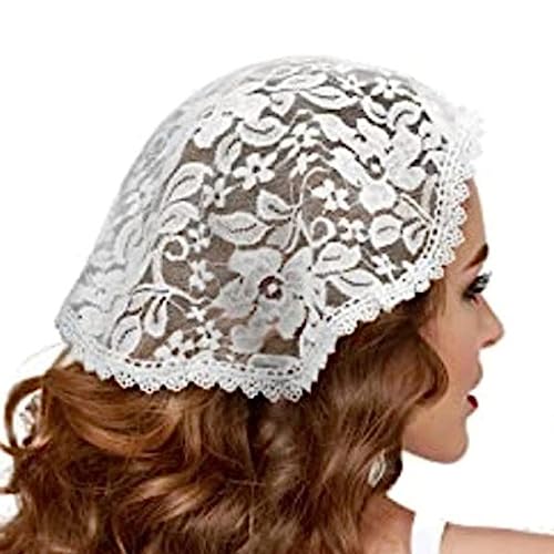 Spitzenschleier Haarbandanas Für Street Snap Rundes Turban Kopftuch Dekorative Kopfbedeckungen Für Damen Festival Haarschmuck Vintage Haarbandanas Für Damen Kopfbedeckung von WATERBELINE