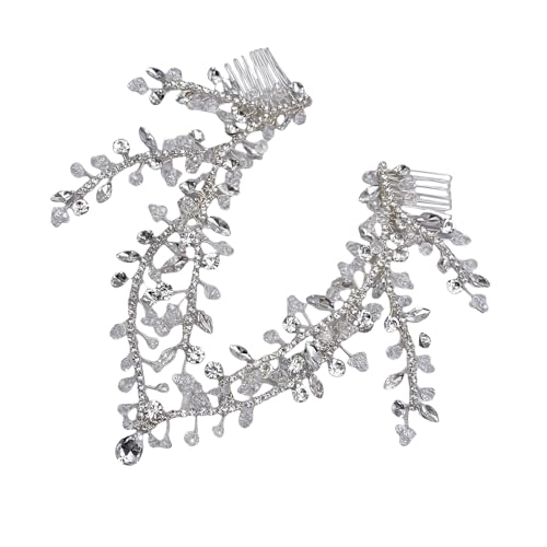 Strasssteine ​​Kristallhaar Kamm Schmuck Braut Moderner Kopfschmuck Blutling Stirnschmuck Braut Hochzeitsfeier von WATERBELINE