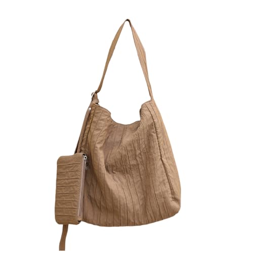 WATERBELINE Damen Koreanische lässige Canvas-Eimertasche mit kleiner plissierter Umhängetasche, großes Fassungsvermögen WATERBELINE Damen Koreanische lässige Canvas-Eimertasche mit kleiner plissierter Umhängetasche, großes Fassungsvermögen von WATERBELINE