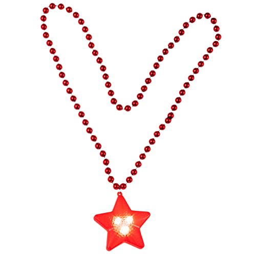 WATERBELINE Einfache LED-Sternperlen-Halskette, blinkende, im Dunkeln leuchtende Stern-Anhänger-Halskette für Frauen und Mädchen, Jahrestagsgeschenke, 3 Farben von WATERBELINE