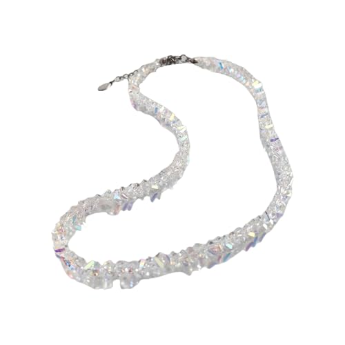 WATERBELINE Funkelnde facettierte Glasperlen-Halskette, Armband, eleganter Schmuck, verstellbares Halsband für Damen von WATERBELINE