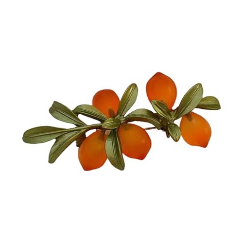 WATERBELINE Handgefertigte Zitrusglas-Brosche, eleganter handwerklicher Schmuck, Zitrus-Kristall-Anstecknadel für formelle Veranstaltungen und den täglichen Gebrauch von WATERBELINE