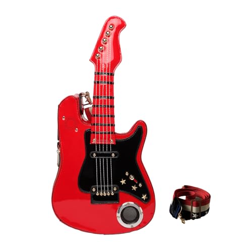 WATERBELINE Modische Tasche in Gitarrenform mit Bluetooth-kompatiblen Lautsprechern für Frauen,Niedliche und kreative Umhängetasche von WATERBELINE