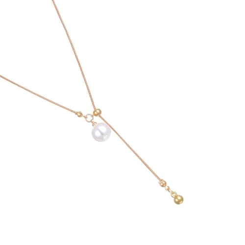 WATERBELINE Perlen-Halskette, verstellbare Tieraugen-Stein-Perlen-Halskette mit Metalllegierung, Schiebeverschluss für Damen von WATERBELINE