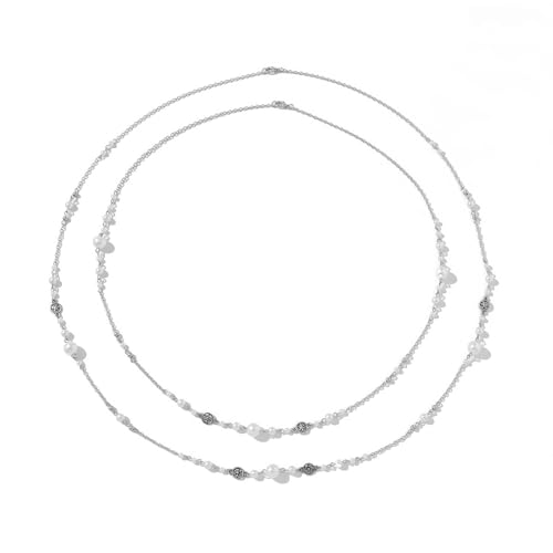 WATERBELINE Pulloverkette, stilvolle Stern-Fransen-Anhänger, Halskette mit künstlichen Kristallen und starker Eisenkette aus Legierung für Damen von WATERBELINE