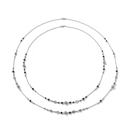 WATERBELINE Pulloverkette, stilvolle Stern-Fransen-Anhänger, Halskette mit künstlichen Kristallen und starker Eisenkette aus Legierung für Damen von WATERBELINE