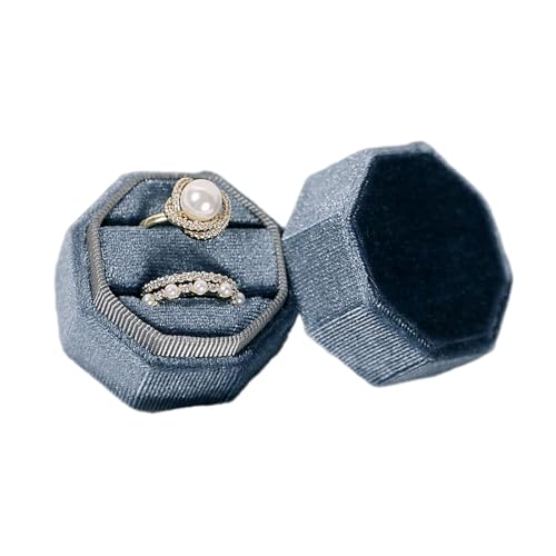 WATERBELINE Ringe Box Schmuck Organizer Doppel Ringe Box Schmuck Box Hochzeit Ringe Box Paar Ringe Box Flanell Material Für Schmuck Paar Ringe Box von WATERBELINE