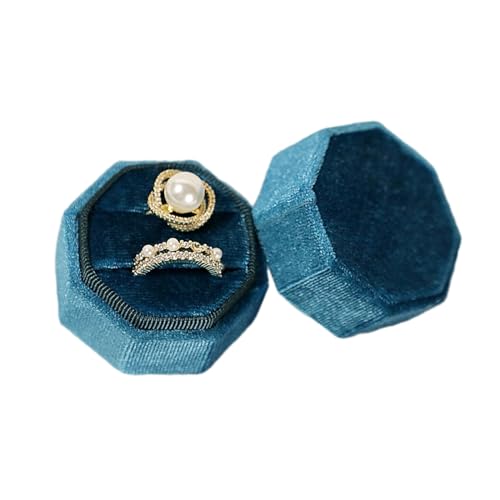 WATERBELINE Ringe Box Schmuck Organizer Doppel Ringe Box Schmuck Box Hochzeit Ringe Box Paar Ringe Box Flanell Material Für Schmuck Paar Ringe Box von WATERBELINE