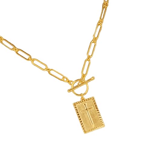 WATERBELINE Stilvolle Halskette mit Anhänger, multifunktionaler Halsschmuck, Kupferstruktur, geeignet für Alltag und Partys von WATERBELINE