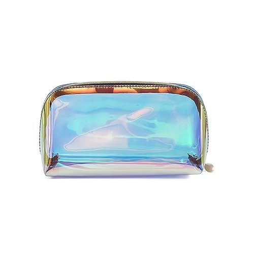 WATERBELINE Taschen,holografische Make-up-Tasche,transparente Kulturbeutel,Laser-Kosmetiktasche mit Reißverschluss,Make-up-Organizer-Tasche für die Körperpflege von WATERBELINE