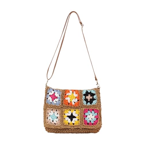 WATERBELINE Umhängetasche im Ethno-Stil, gewebte Klappe, Umhängetasche, Strandurlaub, gehäkelt, bunte Blume, Schultertasche mit verstellbarem Riemen WATERBELINE Umhängetasche im Ethno-Stil, gewebte Klappe, Umhängetasche, Strandurlaub, gehäkelt, bunte Blume, Schultertasche mit verstellbarem Riemen von WATERBELINE