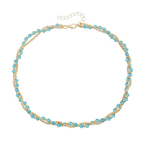 WATERBELINE Verstellbare Halskette für Damen, stapelbares Kristallglas-Charm-Design, für den täglichen Gebrauch, Partyschmuck von WATERBELINE