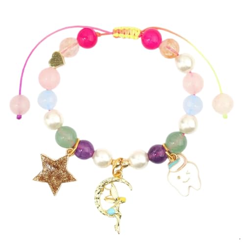 WATERBELINE Verstellbares Sternelfenanhänger-Armband mit Kunstperlen-Akzenten für Damen und Mädchen, leichter Schmuck für den täglichen Gebrauch von WATERBELINE