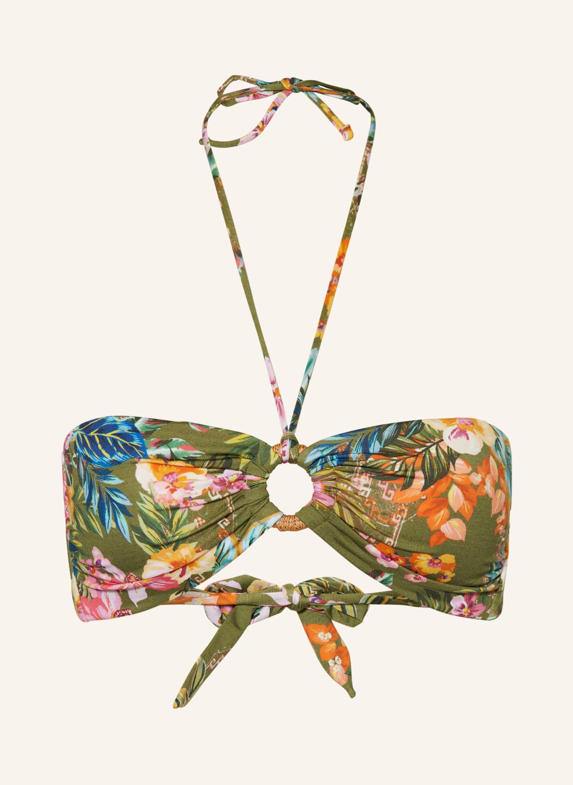 Watercult Bandeau-Bikini-Top Sunset Florals gruen von WATERCULT