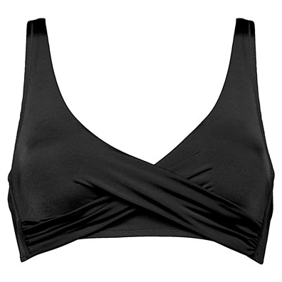 Watercult - Women's Shimmering Solids Cross-Over Bikini Top - Bikini-Top Gr 38 - Cup: B schwarz von WATERCULT