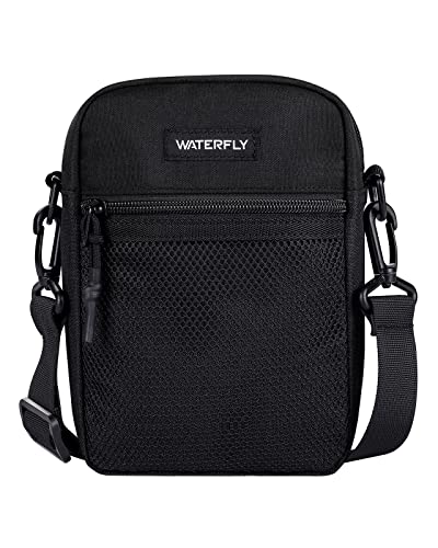 WATERFLY Umhängetasche Schultertasche Messenger Bag: Herrentasche Zum Umhängen Klein Herren Handy Sling Tasche Männer Shoulder Crossbag Brusttasche Damen Crossbody Handytasche von WATERFLY