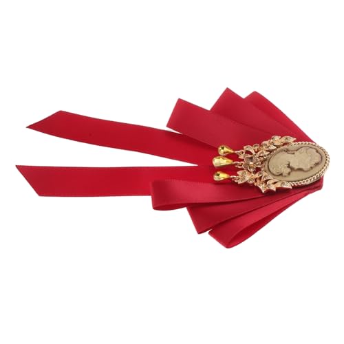 WATIIFUFU Retro Brosche Für Damen Mit Großem Schleifenmotiv Vorgebundene Krawattenbrosche Für Hemden Und Kleider Einfach Zu Befestigen Mit Sicherheitsnadel Elegantem von WATIIFUFU