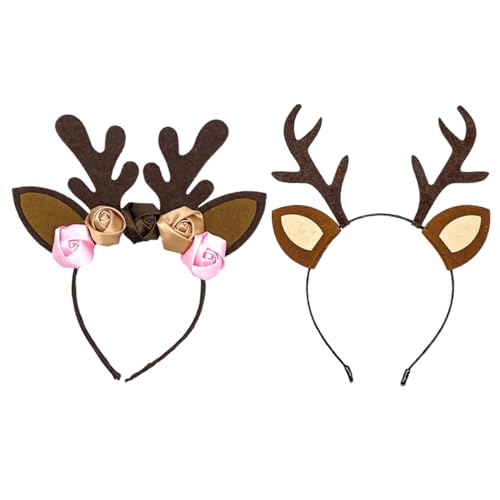 WATIIFUFU 2 Pcs Geweih Kopfschmuck Haarband Weihnachten Party Stirnbänder Für Frauen Jungen Und Mädchen von WATIIFUFU