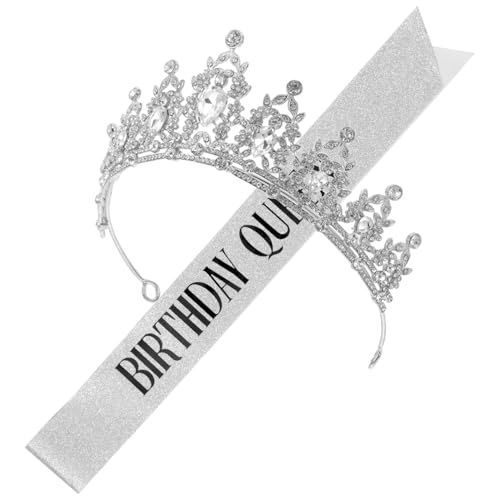 WATIIFUFU Einzigartiges Schärpen- und Kronen-set für Geburtstagspartys für Frauen Glamouröses Strass-stirnband-accessoire von WATIIFUFU