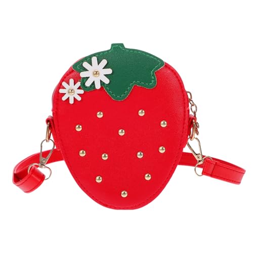 WATIIFUFU Erdbeerförmige Umhängetasche Für Mädchen Einfache Münztasche Mit Verstellbarem Riemen Geldbörse Für Junge Mädchen Kleine Schultertasche Mode Tasche von WATIIFUFU