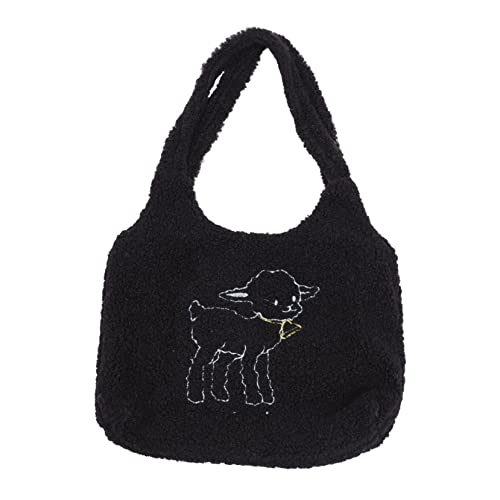 WATIIFUFU 1 Stück Mädchen Schultertasche Große Kapazität Plüsch Tasche Tragbare Mädchen Freizeit Handtasche für Alltag für Mütter oder Freundinnen von WATIIFUFU