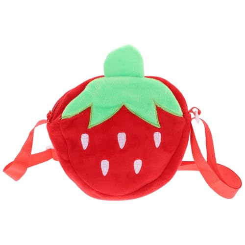 WATIIFUFU 1Stück Erdbeer Plüsch Umhängetasche für Mädchen Süße Fruchtförmige Tasche Langlebig und Vielseitig als Schulter Crossbody Bag für Freizeit und Alltag von WATIIFUFU