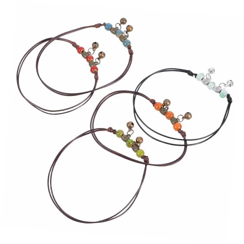 WATIIFUFU 10 Stück Teiliges Boho Fußkettchen mit Verstellbaren Porzellanperlen Handgefertigter Hippie Knöchelschmuck für Damen Vielseitig Einstellbar Farbenfrohe Ethno Accessoires für von WATIIFUFU