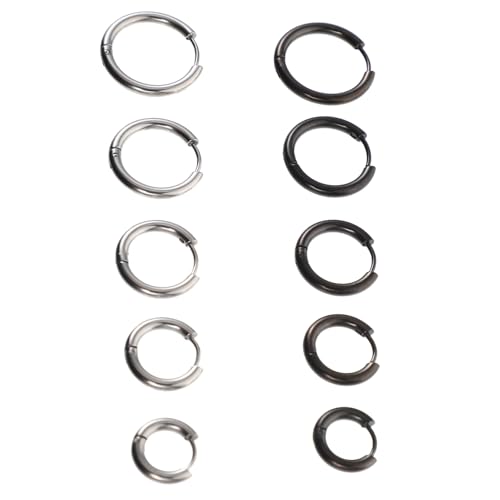 WATIIFUFU 10 Stück Teiliges Damen Ohrringe Titanstahl Creolen Leichtes Hautfreundliches Metall Schmuck Klassische Runde Hoop Form Modisch Vielseitig für Alltag Party und Besondere Anlässe WATIIFUFU 10 Stück Teiliges Damen Ohrringe Titanstahl Creolen Leichtes Hautfreundliches Metall Schmuck Klassische Runde Hoop Form Modisch Vielseitig für Alltag Party und Besondere Anlässe von WATIIFUFU