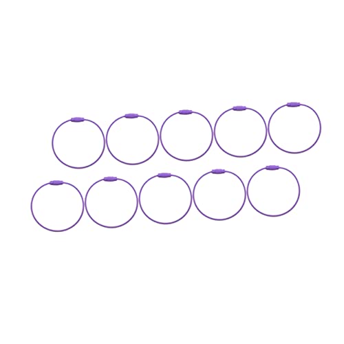 WATIIFUFU 10st Schlüsselanhänger Tag Keepers Klingeln Auto Schlüssel Halter Tag-bewahrer Gepäckanhängerring Id-Tag-drahtring Schlüsselorganisationsring Schlüsselbundteil Drahtringe Violett von WATIIFUFU