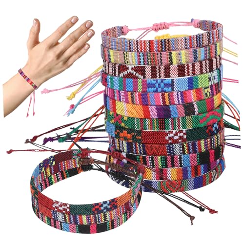WATIIFUFU 12 Stück Teiliges Verstellbare Geflochtene Fuß Handgelenkarmbänder im Boho stil Bunte Freundschaftsarmbänder für Damen und Herren Geeignet für Alltag Strand Schwimmen und Party von WATIIFUFU