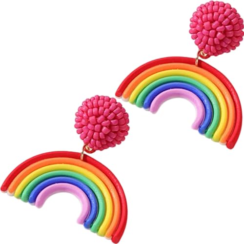 WATIIFUFU 1Paar Regenbogen Dangle Ohrringe für Frauen Bohemian Statement Schmuck für Besondere Anlässe für Partys Schule von WATIIFUFU