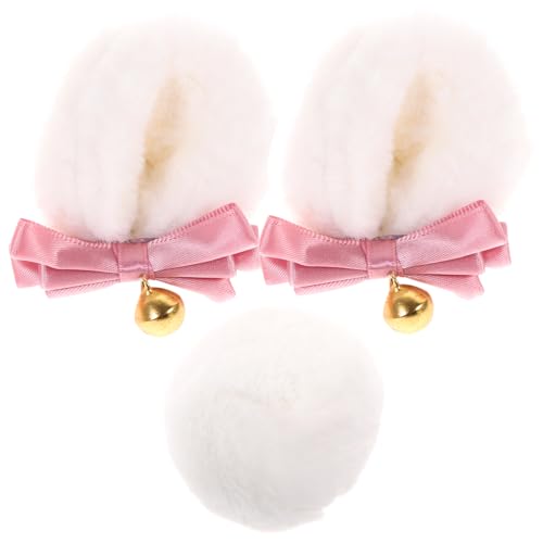 WATIIFUFU Bärenohren Haarspangen Satz mit Niedliches Tierohren Kostüm Zubehör für Damen und Mädchen Wiederverwendbare Bärenohren und Bärenschwanz für Cosplay und Mottopartys von WATIIFUFU