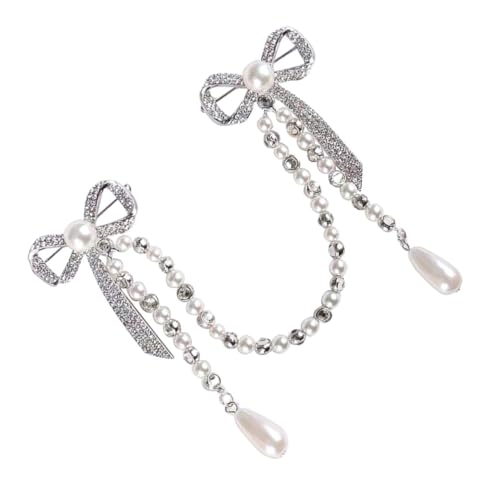 WATIIFUFU Brosche Für Frauen Stilvolle Broschenkette Aus Legierung Mit Perlen Corsage Brosche Für Damen Hochzeits Accessoire Reversnadel Für Kleider Und Blusen von WATIIFUFU