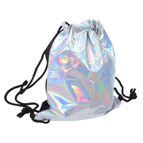 WATIIFUFU 1stück Glitzernder Damen Rucksack Mit Kordelzug Multifunktionale Tragetasche Für Schule Und Alltag Große Kapazität Modischer Und Bequemer Schulterrucksack Silber von WATIIFUFU