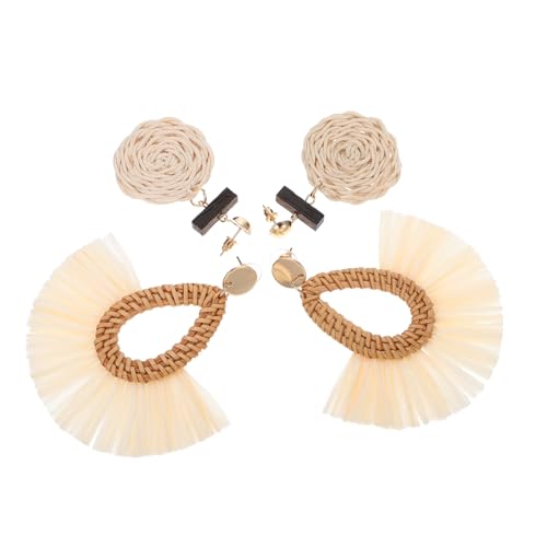 WATIIFUFU 2 Paare Rattan Ohrhänger Damen Boho Strandohrringe Leicht Geflochten Tropfenform Modischer Schmuck für Frauen Sommerurlaub WATIIFUFU 2 Paare Rattan Ohrhänger Damen Boho Strandohrringe Leicht Geflochten Tropfenform Modischer Schmuck für Frauen Sommerurlaub von WATIIFUFU