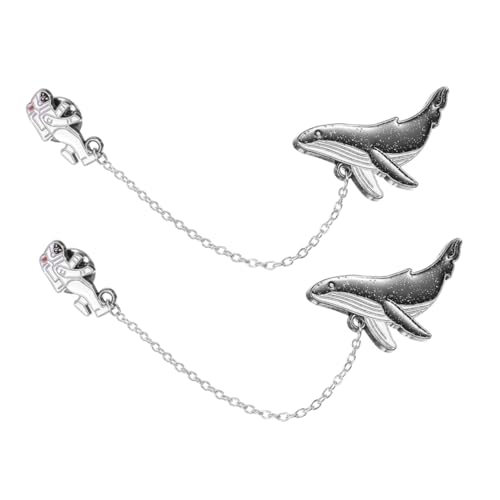 WATIIFUFU 2 STÜCK Astronaut Wal Broschen Kawaii Cartoon Pins aus Legierung Kreative Anstecknadeln für Rucksäcke Schals Pullover und Vielseitige Modeaccessoires von WATIIFUFU