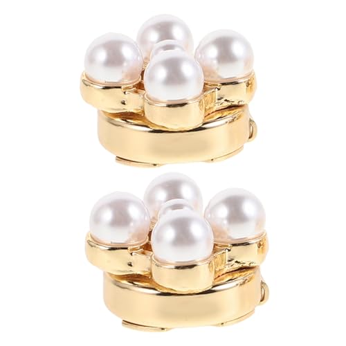 WATIIFUFU 2 STÜCK Perlen Manschettenknöpfe Blütenform mit Strass Besetzt aus Legierung Damen Cufflinks für Formelle Business und Abendkleider Hochzeit Geburtstag Hemdaccessoire von WATIIFUFU