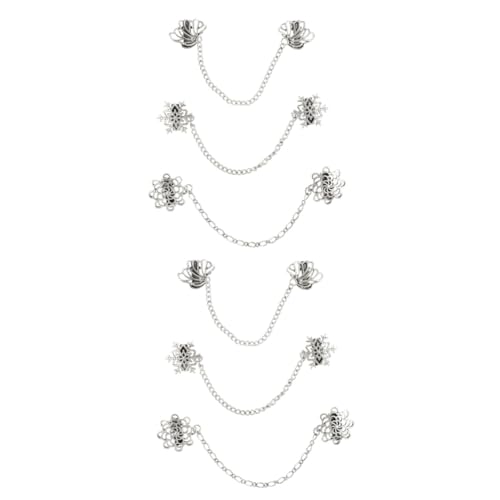 WATIIFUFU 2 Sätze Teiliges Collar Clip Chains Brosche Für Herren Und Damen Für Anlässe Wie Hochzeiten Partys Und Formelle Veranstaltungen 3 Stück * 2 von WATIIFUFU