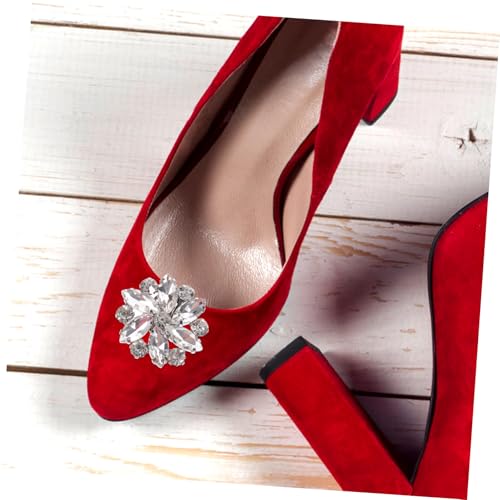 WATIIFUFU 2 Stck Crystal Schuhclips Damen Hochzeitsschmuck Abnehmbare Strass Blume Schuhdeko Elegant für High Heels Pumps Party Festtagsmode von WATIIFUFU
