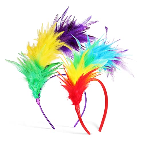 WATIIFUFU 2stücke Feder-stirnbänder Für Damen Party Karneval Bühnenauftritt Vintage-styling Haaraccessoires Feder-haarreifen Faschings-accessoires von WATIIFUFU