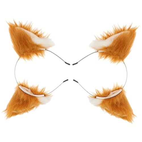 WATIIFUFU 2stücke Fuchsohren Stirnband Süß Für Mädchen Party Cosplay Haarband Aus Stoff Leicht Tragbar Accessoires Für Frauen von WATIIFUFU