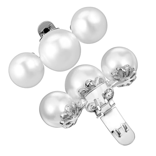 WATIIFUFU 2 Stück Abnehmbare Schuhclips mit Imitationsperlen Silberne Große Schuhschmuck dekoration für High Heels Vielseitig für Hochzeit Party und Alltag Geeignet von WATIIFUFU