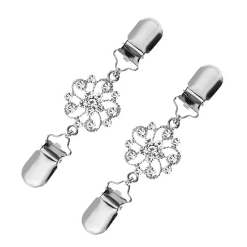 WATIIFUFU 2 Stück Damen Kleidung Clips Blüten Broschen für Strickjacken Schals und Pullover Robuste Verschlüsse Funkelndem Strass für Stilvolle von WATIIFUFU