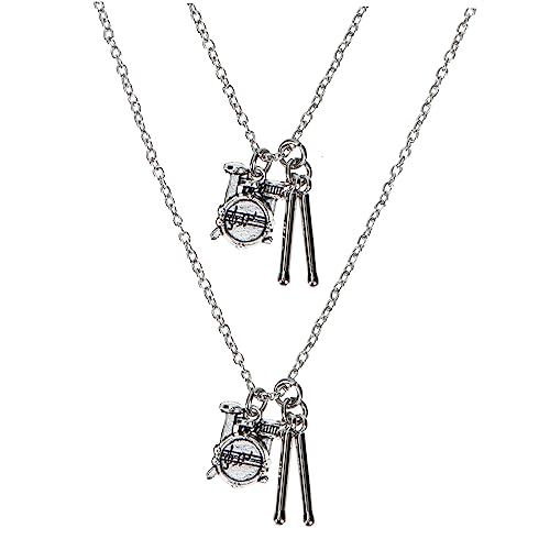 WATIIFUFU 2 Stück Einzigartige Schlagzeuger Halskette Teiliges Set Kreative Drum Set Anhänger Modischer Schmuck für Damen und Musiker Langlebig und Vielseitig als Hals oder Taschenanhänger von WATIIFUFU