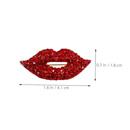 WATIIFUFU 2 Stück Elegante Lippenform Brosche mit Rotem Strass Modisches Langlebiges Schmuck accessoire für Damen Vielseitig für Party Hochzeit Dinner und Festliche Anlässe von WATIIFUFU