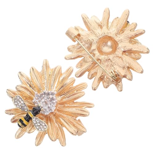 WATIIFUFU 2 Stück Elegantes Gänseblümchen Bienen-broschen aus Metall und Emaille Vielseitige Schmuckpins für Damen als Anstecknadeln für Kleidung Schals und Mäntel Sicherer Verschluss von WATIIFUFU