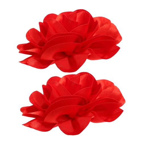 WATIIFUFU 2 Stück Große Handgefertigte Blumenbrosche Elegantem Satinstoff Vielseitiges Accessoire für Hochzeit Party und Alltag Sichere Anstecknadel für Damenbekleidung und Taschen von WATIIFUFU