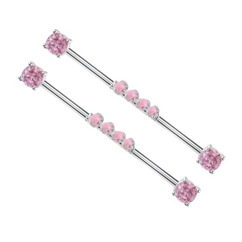 WATIIFUFU 2 Stück Industrial Piercing Schmuck Titanstahl Barbell Ohrstecker Helix Ohrringe mit Perlen für Damen und Herren Langlebig Komfortabel Ergonomisch von WATIIFUFU